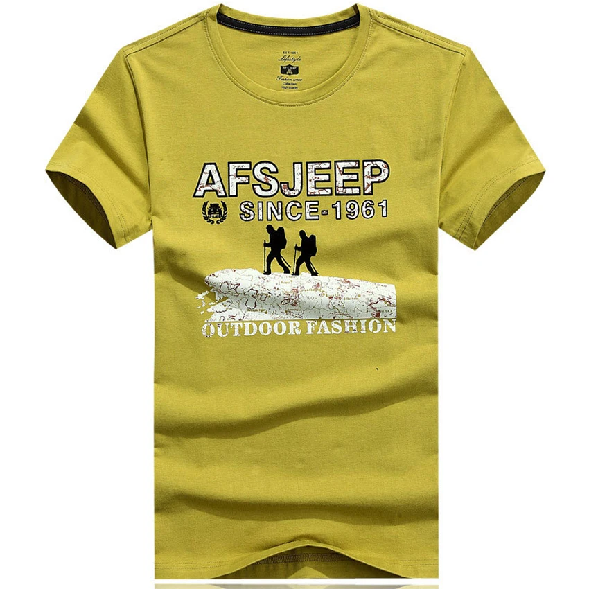 AFS JEEP Brand Clothing O Шеи Мужские Топы Тройник С Коротким Рукавом мужская ФУТБОЛКИ