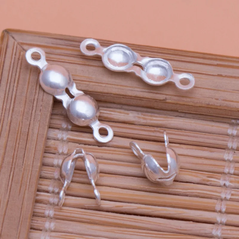 Цепь из серебряных шариков Концевая цепь серебристые Концевики для изготовления