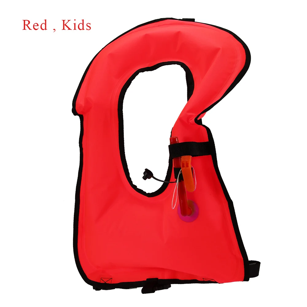Red Kids 1 шт. Надувной Жилет Для Сноркелинга для детей, взрослых, спасательные куртки для подводного плавания, каякинга, для плавания на открытом воздухе, Спасательная куртка для выживания - Цвет: Red Kids