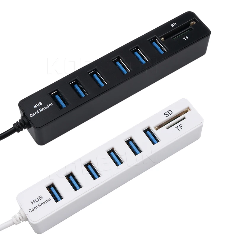 USB концентратор kebidu комбо 6 портов мульти USB2.0 разветвитель с 2 портами микро кард