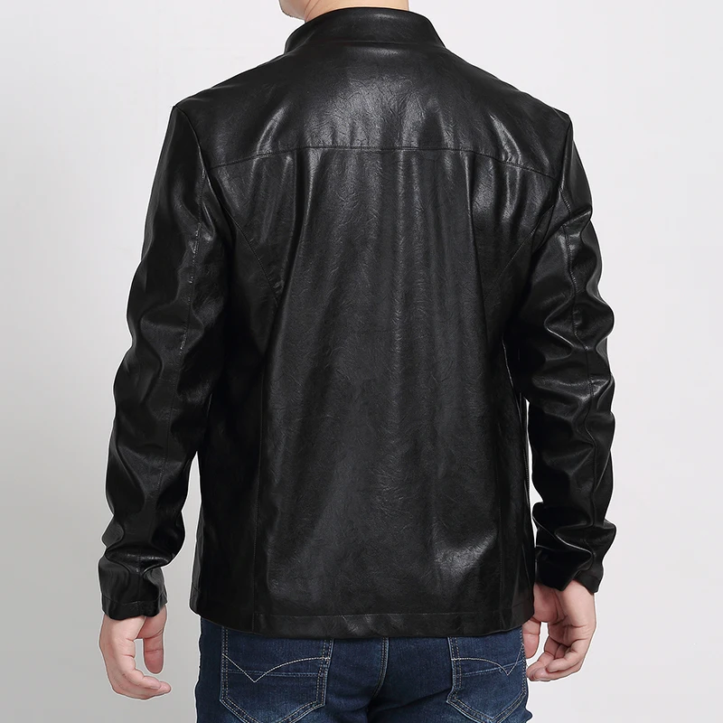 Мужская куртка из искусственной кожи 10XL 8XL 6XL 5XL весенне осенняя Повседневная