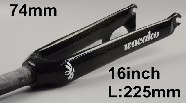 Красный Wacako 14, 16, 18, 20, 22 дюйма, Складывающийся BMX велосипед T700, полностью углеродная вилка из углеродного волокна, передняя вилка для велосипеда, вилка для мотокросса - Цвет: Красный