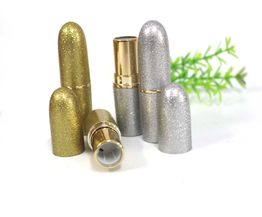 Пустая Серебряная/золото булет Форма под губную помаду для губ Румяна чехол