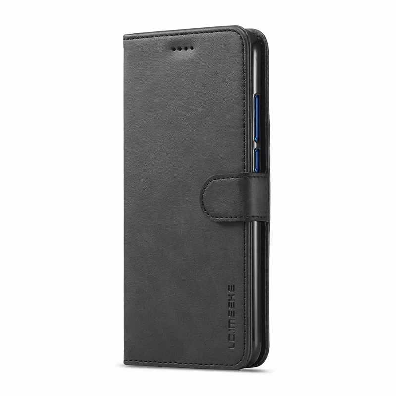 Huawei Y9 Чехол кожаный Винтажный чехол для телефона для huawei Y9 чехол s Флип Магнитный кошелек чехол s на huawei Y9 Чехол подставка - Цвет: Черный