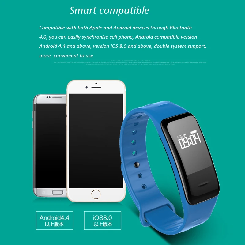 C1 Напульсники Smart пульсометр Фитнес Браслет Шагомер Смарт Группа крови Давление