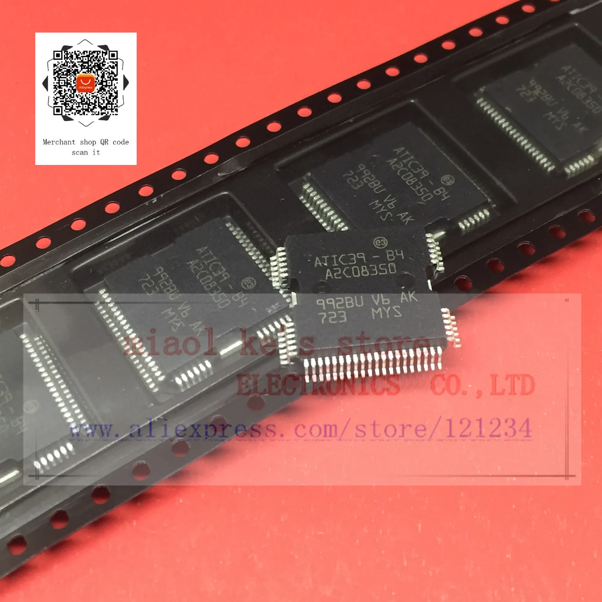 

[1pcs-5pcs]100%New original Automotive IC; ATIC39-B4 ATIC39 B4 A2C08350 Injection Drive Chip HQFP64