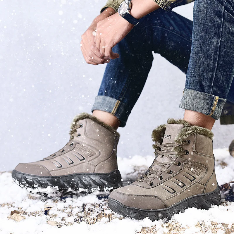 Winter 2018 Keep Warm Boots Original Single Snowfield The Most Code Climbing hiking Shoes Non-slip Shoe sneakers men | Спорт и