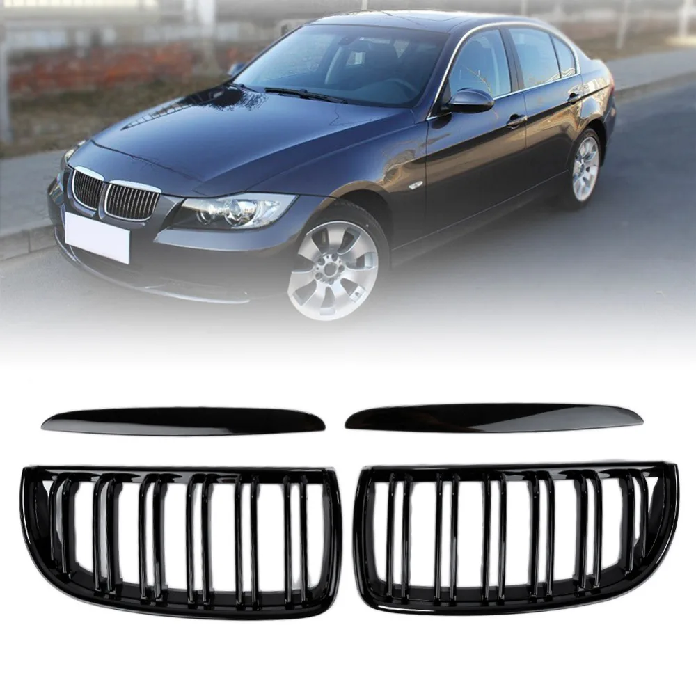 Liplasting 1 пара яркий черный ABS пластик передняя решетка радиатора гриль для BMW 2005 2008