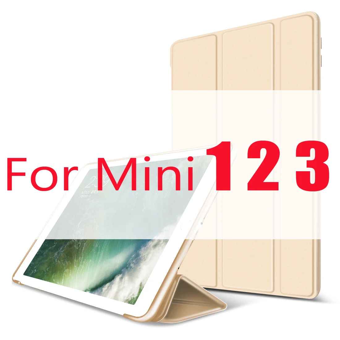 Gold For Mini 1 2 3 Чехол для iPad Mini 4 3 2 1 чехол из искусственной кожи Силиконовый мягкий чехол для iPad Mini 2 5 чехол Funda - Цвет: Gold For Mini 1 2 3