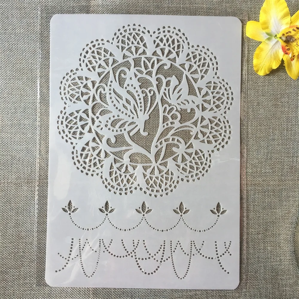 

1Pcs A4 Butterfly Flowers Circle DIY Craft Layering Stencils Painting Scrapbooking Stamping Embossing Album Paper Card Template