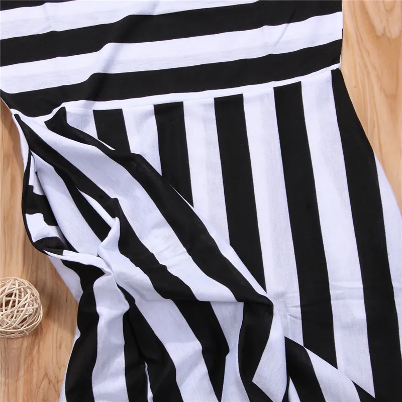 Одинаковое платье в полоску для мамы и дочки летнее без рукавов стиле бохо