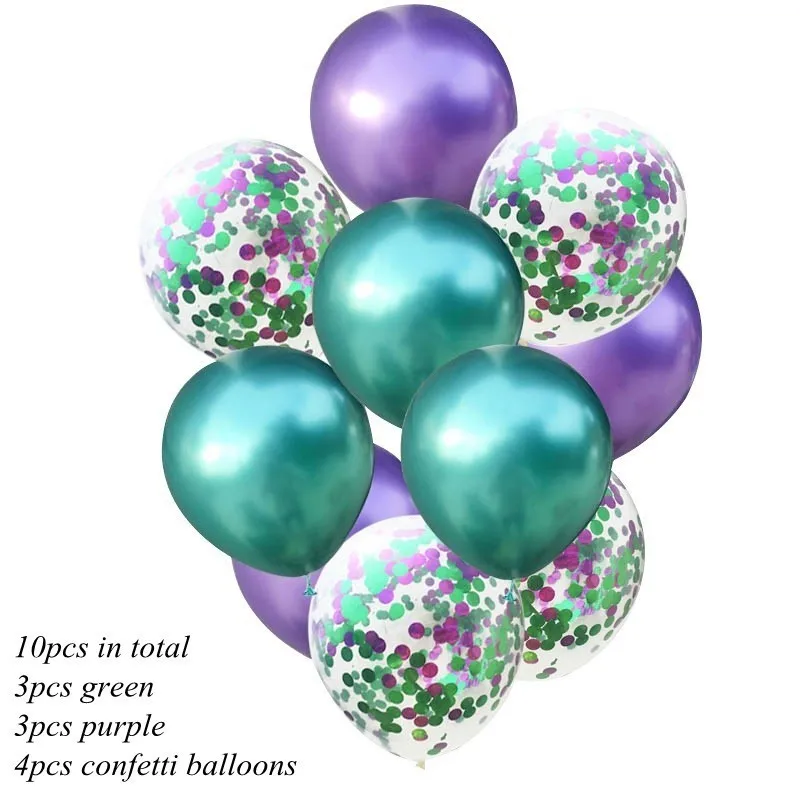 10p blue purple 1 упаковка 12 дюймов металлические цвета латексные воздушные шары с конфетти надувной шар для дня рождения свадьбы - Цвет: 10p blue purple