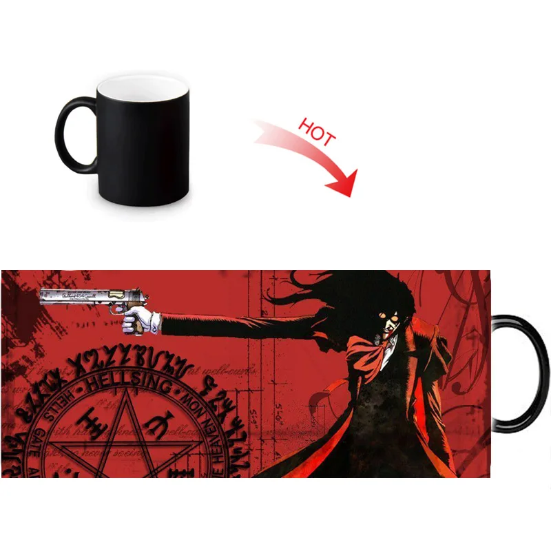 Кофейная кружка Hellsing меняющая цвет при воздействии тепла керамические чашки для