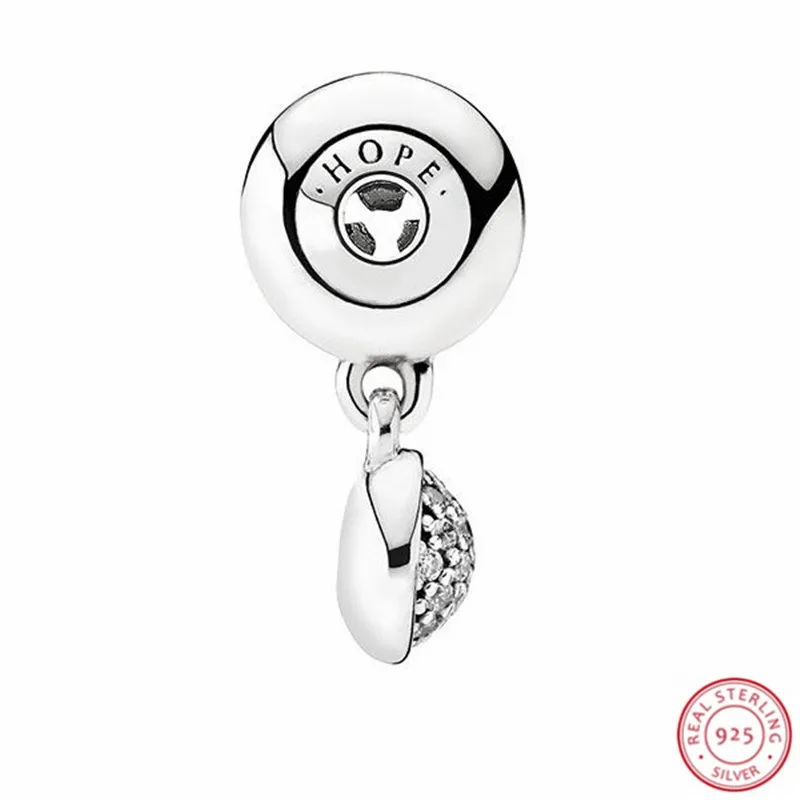 ESSENCE Pave-set прозрачный CZ Надежда Подвеска Шарм бусины для женщин ювелирных изделий DIY Fit PANDORA талисманы Серебро 925 FE065