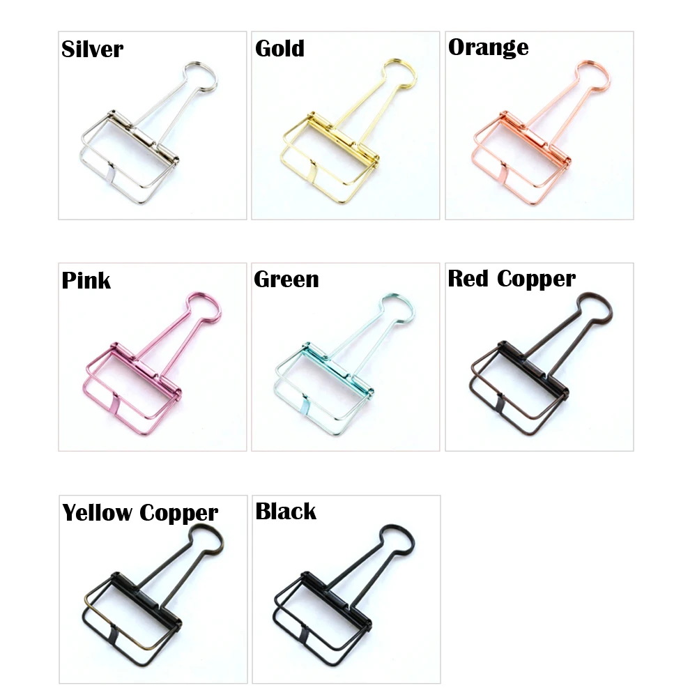 Красочный полый металлический зажим милые офисные аксессуары бумажные