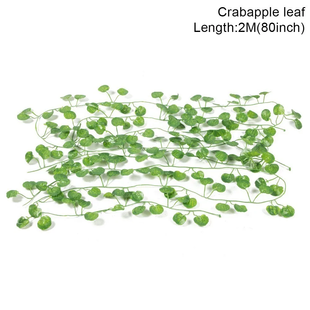 Crabapple leaf 2 м искусственные листва лианы искусственные гирлянды Плющ Декор стены украшение комнаты партеноцисс лист Гирлянда Свадебные украшения - Цвет: Crabapple leaf