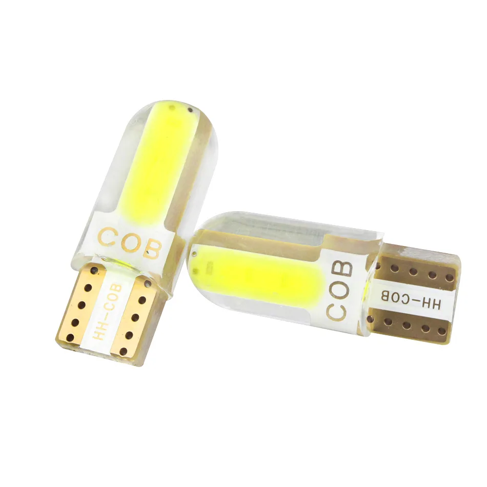 10 шт. T10 COB 3W w5w 194 168 Автомобильный светодиодный силиконовый габаритный фонарь 6SMD