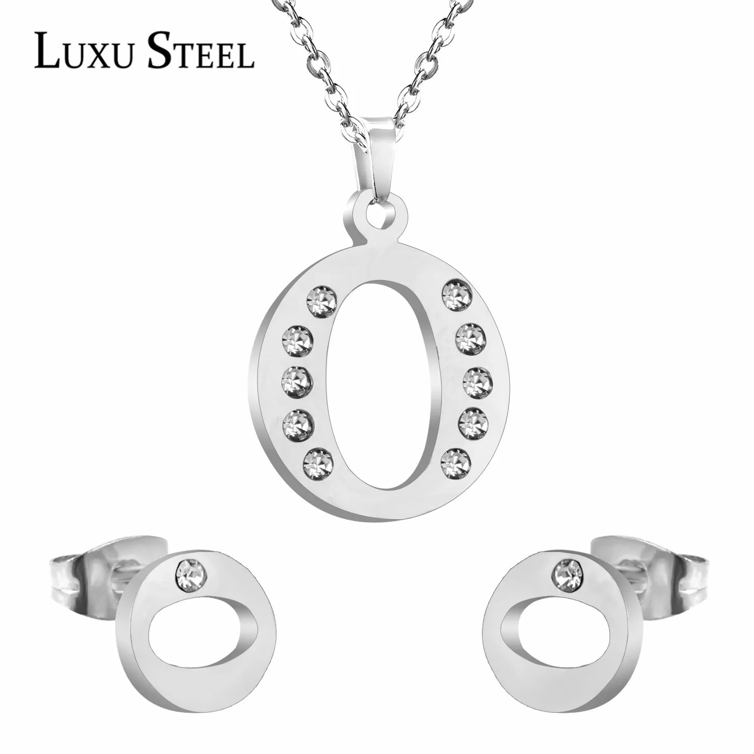 Новый модный O Письмо Позолоченный Нержавеющей Стали Ювелирные Наборы