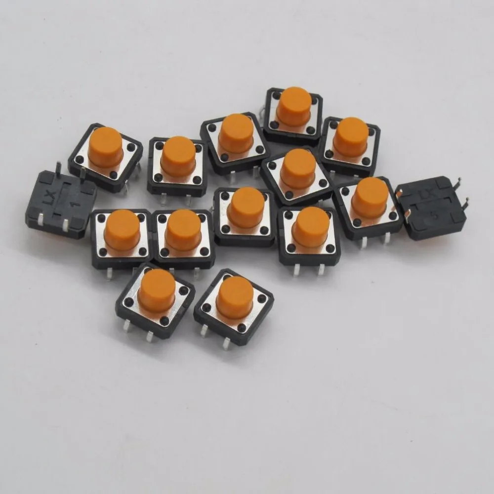 Красный, желтый, синий Orange Зеленый Коричневый Белый Черный каждый 10 шт 12x12mmx8mm печатной платы Мгновенный Тактильные Такт кнопочный переключатель 4 булавки 80 шт