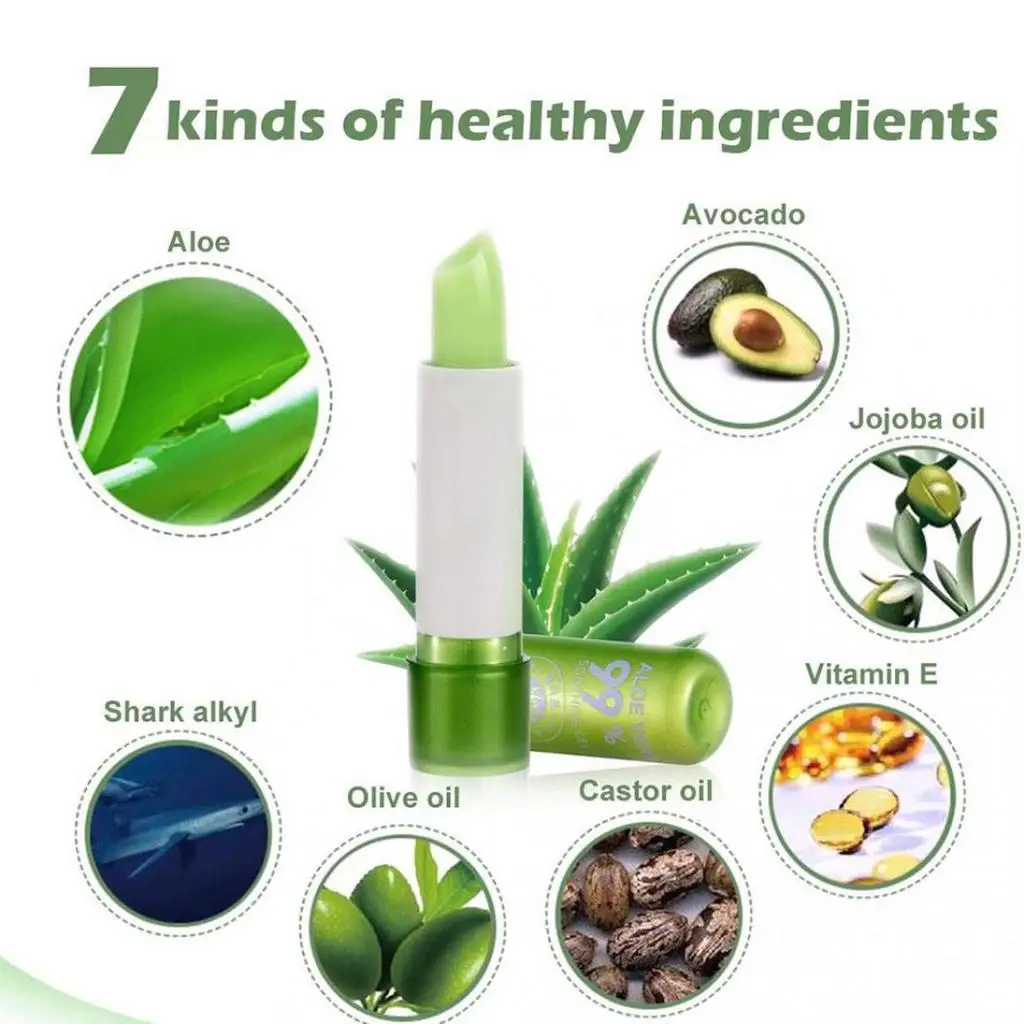 PNF Long Lasting Aloe Vera Natural Lipbalm Moisturizing Temperature Color Changing Makeup Protection Lips Balm Levre Cosmetics | Красота и
