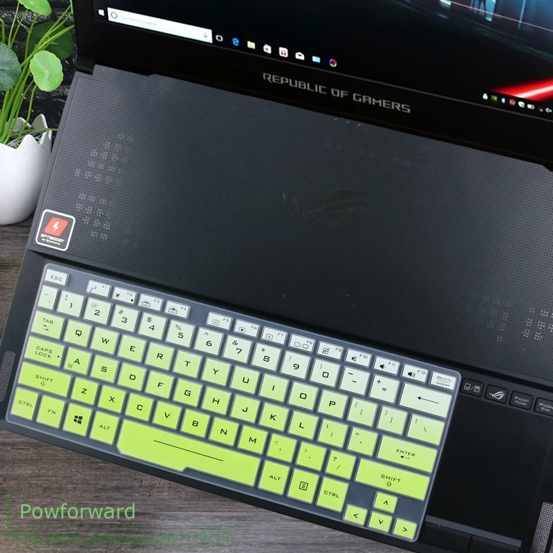 fadegreen Силиконовый чехол Защита для ноутбука для ASUS ROG Зефир GX531GS GX531GW GX531GS GX531GM GX531G GX531GX GX531GV GX531 15,6 - Цвет: fadegreen