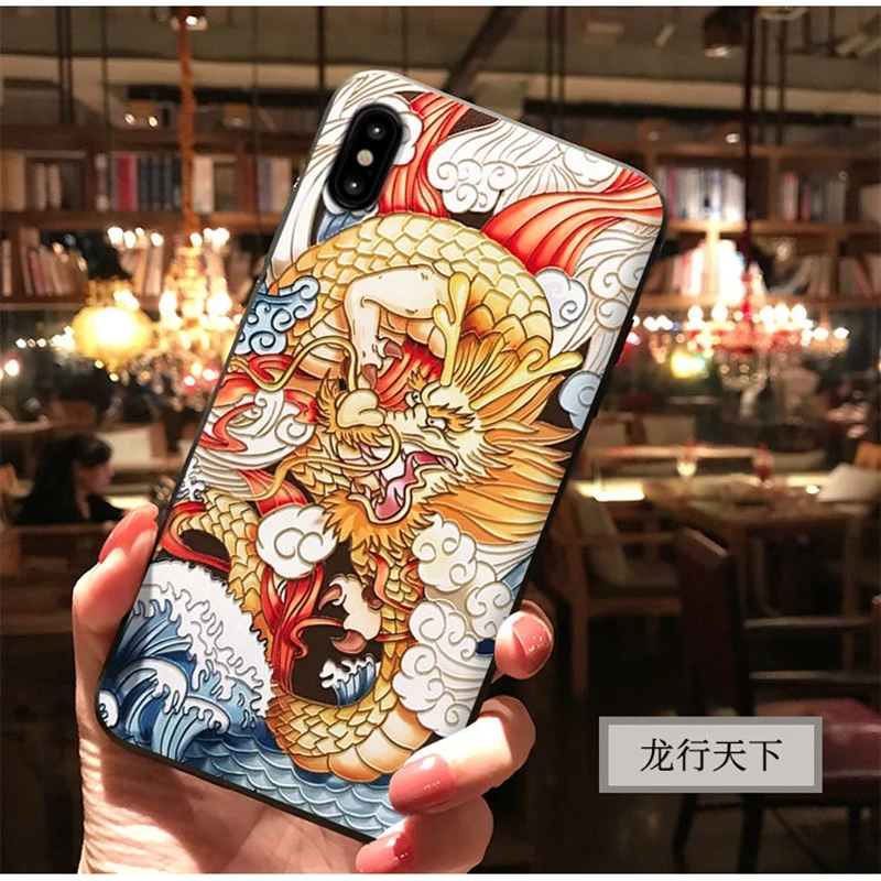 Японский стиль рельефный стежок чехол для телефона Apple iPhone 7 plus скраб мягкий