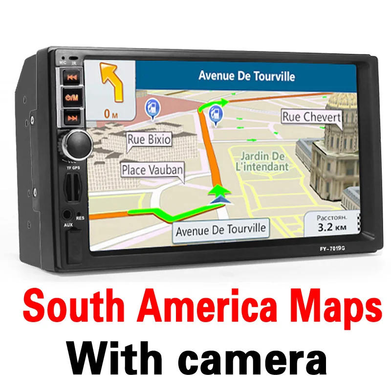 South America Maps 2 din Автомобильный мультимедийный плеер GPS навигация Bluetooth Радио AUX mp3 MP4 MP5 стерео аудио Авто электронная Авторадио 2din без DVD - Цвет: South America Maps