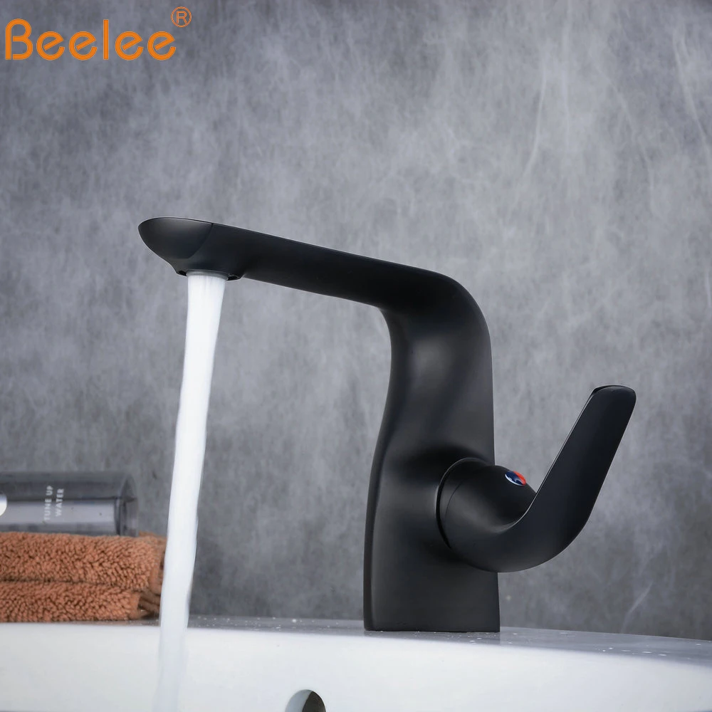 Beelee Oil Rubbed Black Bathroom Basin Sink Vanity Faucet Deck Mounted Mixer Taps with Widespread Hole Cover Plate BL7522B | Обустройство