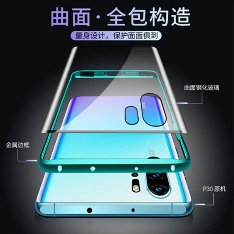 Роскошный прозрачный чехол из закаленного стекла для Huawei P30 защитный телефона