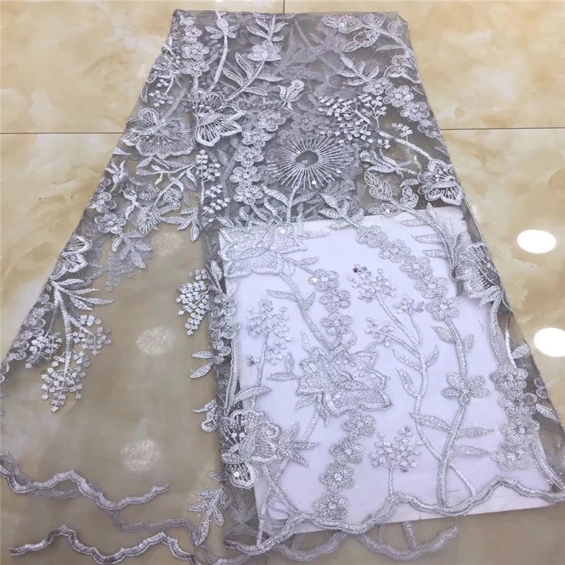 VILLIEA Light Green French Net Lace Fabric Latest African Guipure With Embroidery Mesh Tulle Sequins | Дом и сад