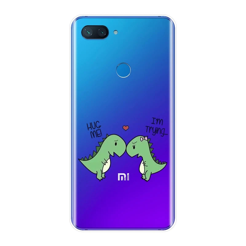Задняя крышка с милыми динозаврами для Xiaomi MiA1 MIA2 Mi8 мягкий силиконовый чехол