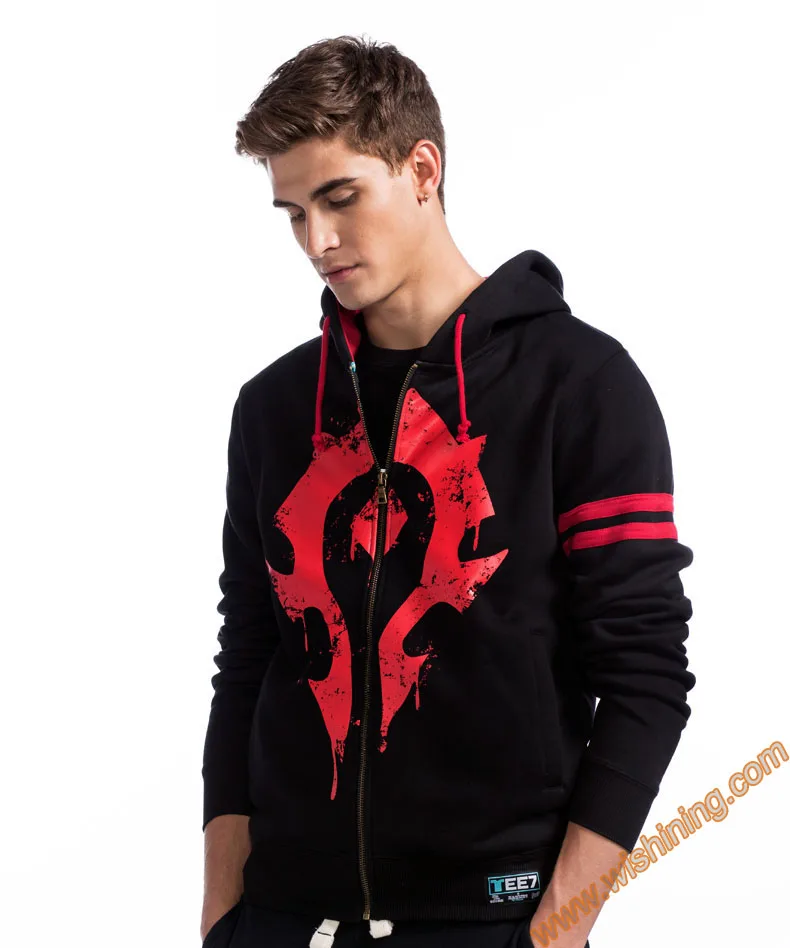 Качественная толстовка с капюшоном и логотипом Horde Alliance|Мужские толстовки