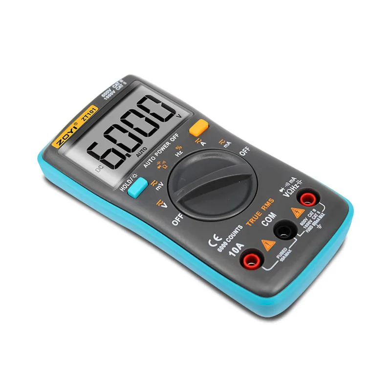 ZOYI мультиметр Z101/ZT102 Цифровой Авто Диапазон 6000 отсчетов AC/DC Амперметр True RMS