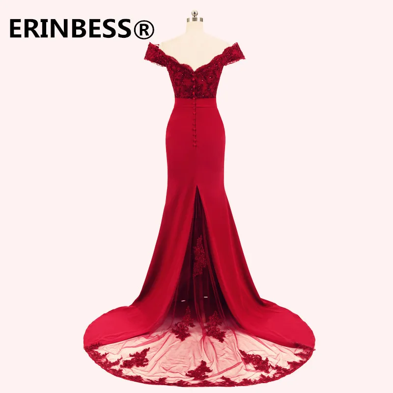 Женское вечернее платье-Русалка ERINBESS бордовое Длинное Элегантное платье цвета