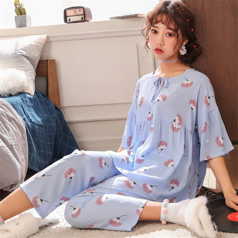 Комплект одежды для сна женщин и девочек домашняя одежда с принтом Пижама