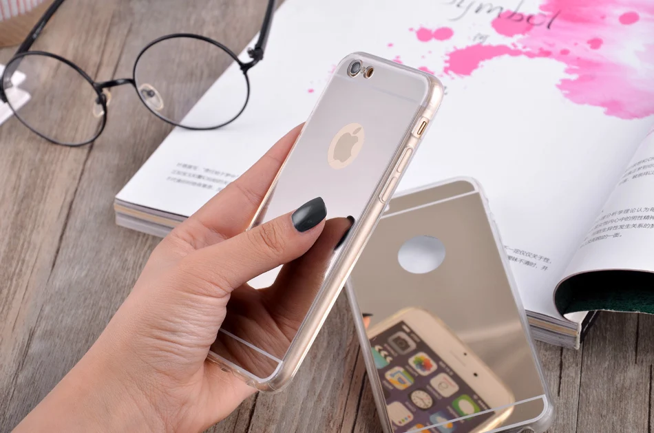 Хит, мягкий ТПУ зеркальный чехол s для Apple iPhone 4, 4S, 5, 5S, 5SE, 6, 6 S, 8 Plus, X, задняя защитная крышка для телефона, чехол для iPhone 7, 7Plus