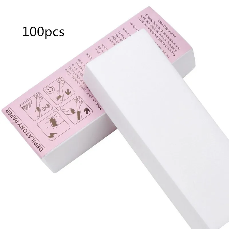 100pcs 100 шт, Нетканая ткань для удаления волос, восковые Бумажные рулоны, высокое качество, эпилятор для удаления волос, восковая полоска, рулон бумаги - Цвет: 100pcs