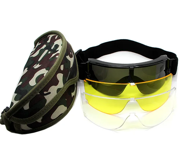 Camo Box USMC UV400 X800 тактические охотничьи очки для стрельбы, очки для страйкбола, защитные очки для спорта на открытом воздухе, солнцезащитные очки с 3 линзами - Цвет: Camo Box