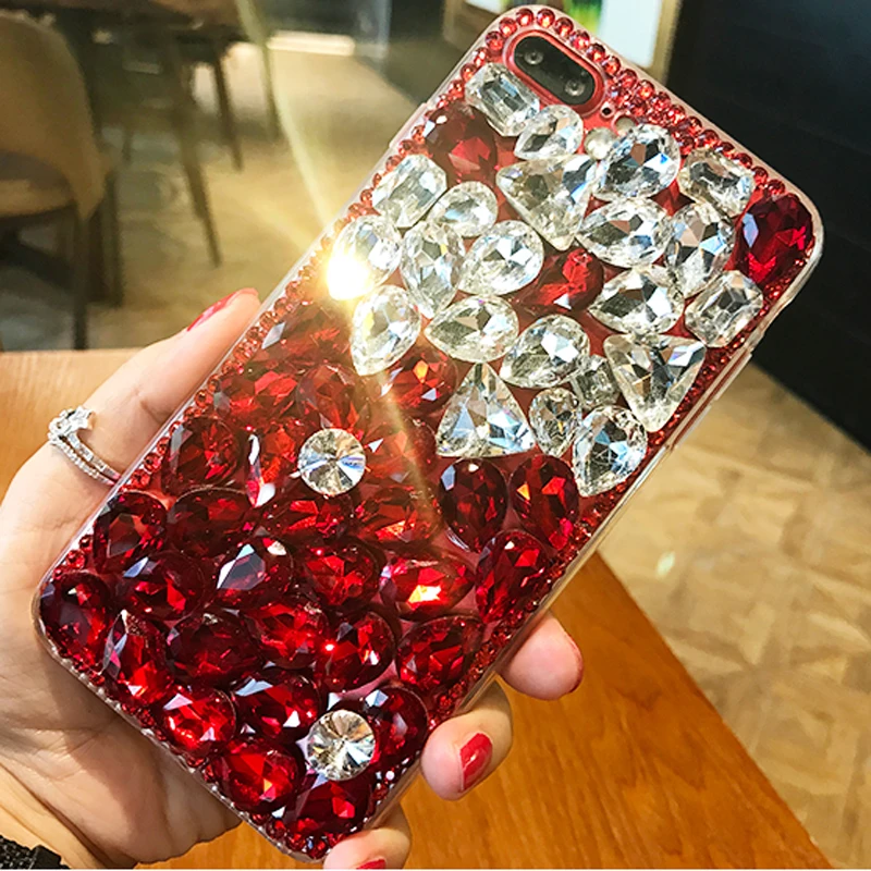Для iPhone XS Max большой драгоценный камень блестящий Полный Бриллиант чехол для 6s 7 8