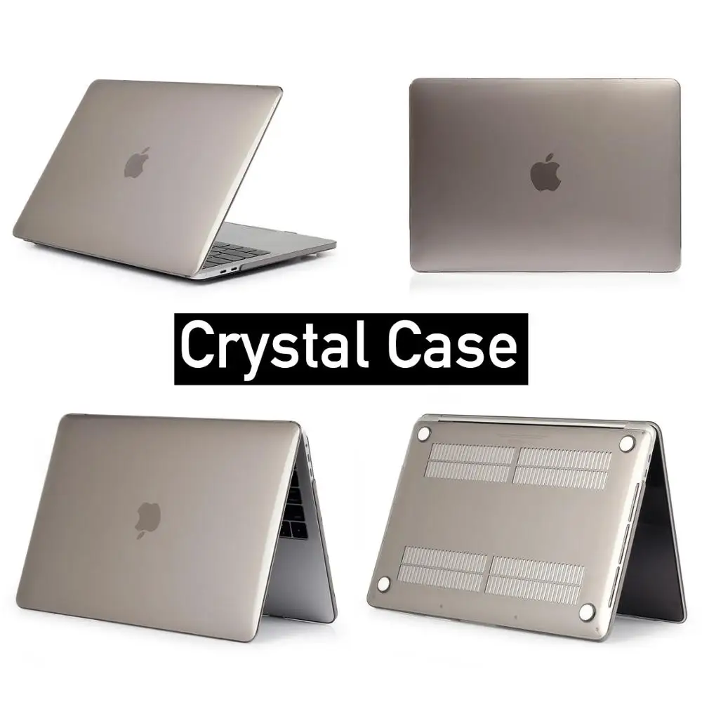 Gray-crystal Кристально прозрачный чехол для Macbook Pro retina Air 11 12 13 15, для Mac Air 13 дюймов A1932, pro 13 15 чехол для ноутбука - Цвет: Gray-crystal