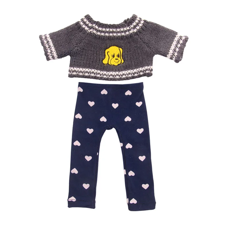 Свитер с рисунком милой собаки + леггинсы принтом любовь подходящие для куклы 18