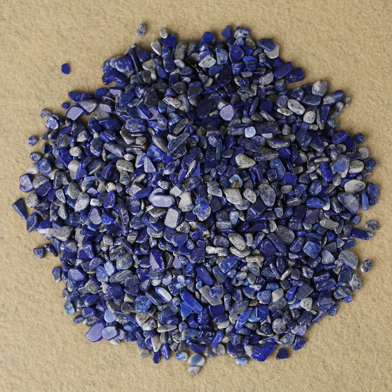 Натуральный голубой ляпис Lazuli Кристальный шероховатый образец очистка гравия F081