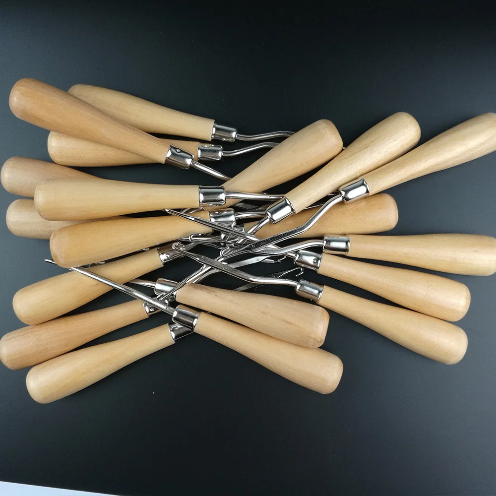 

1pc Wood Handle Latch Crochet Hook Hair Weave Needle Wigs Knitting Extensions Styling Tools Carpets Making Repair Craft Tools