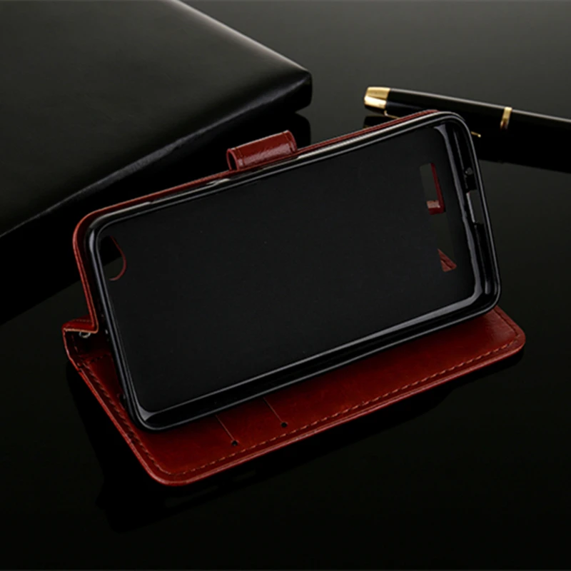 Оригинальный чехол из натуральной кожи для Xiaomi Redmi 4A с откидной крышкой кошелек