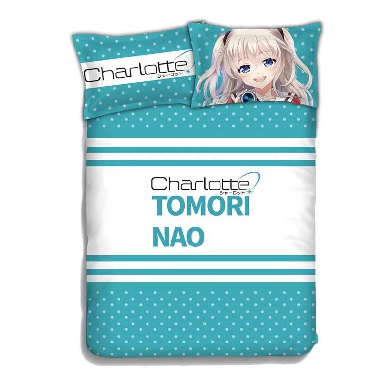 Японское аниме Шарлотта Tomori Nao 4 шт. постельное белье простыни набор