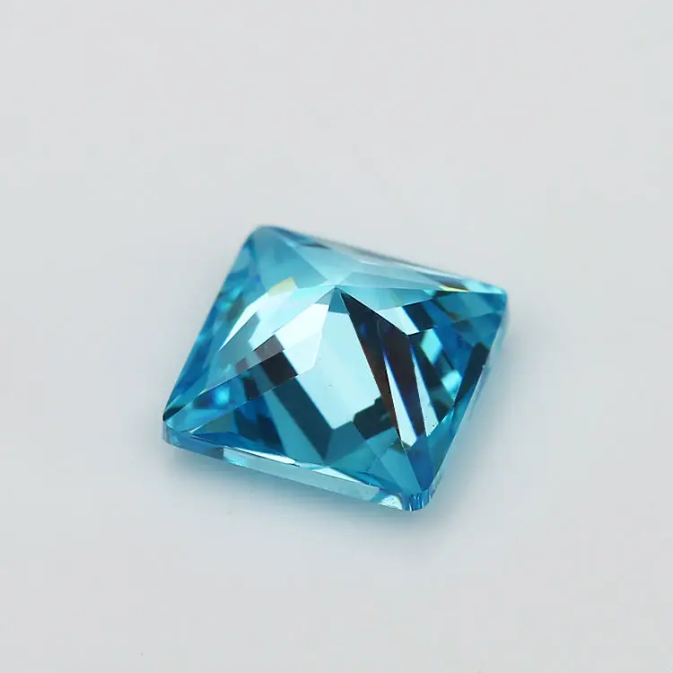 

50PCS 2x2~10x10mm Square Shape Sea Blue color AAAAA Loose Cubic Zirconia stone Princess Cut CZ Stone For Jewelry DIY