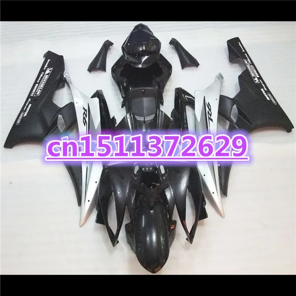 

100%new ABS Fairing kit for YZF-R6 06-07 YZF R6 06 07 white black YZF 600 R6 2006 2007 fairing sets bodywork ABS-Dor D