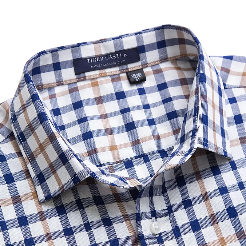 Рубашка мужская с длинным рукавом 100% хлопок в клетку oxford shirts for men social shirtoxford shirt