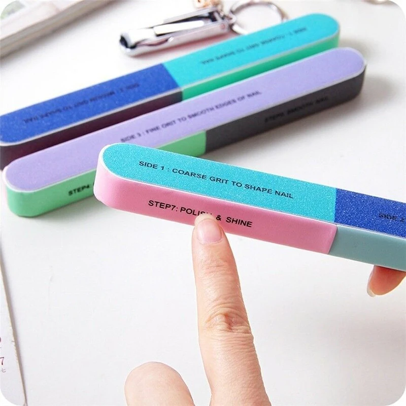 1PC 6 Way Nail File Salon Professional Polishing Sanding Finger Toe Manicure Nail Art Tool For UV Gel