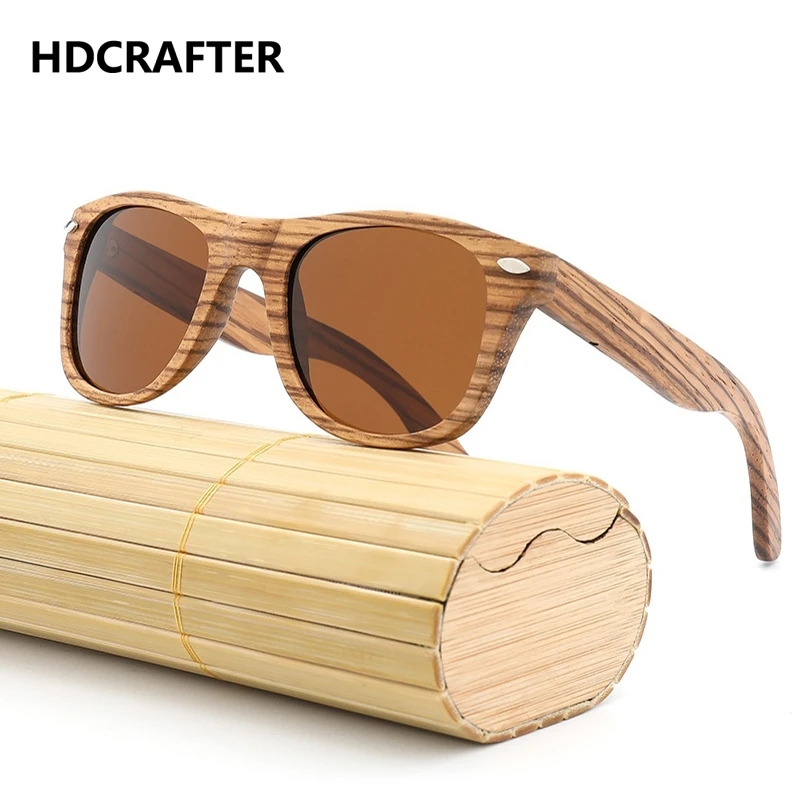 Женские деревянные солнцезащитные очки HDCRAFTER классические поляризационные в